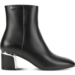DKNY Celisha Γυναικεία Μποτάκια Αστραγάλου Δερμάτινα Μαύρα με Χοντρό Χαμηλό Τακούνι K4567003