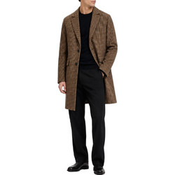 Jack & Jones Ανδρικό Παλτό Μακρύ Μάλλινο με Επένδυση Καφέ 12288145