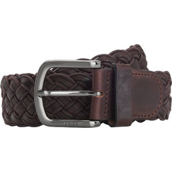 Hugo Boss Sash-WnLCSz35 Ανδρική Ζώνη Δερμάτινη Πλεκτή Σοκολατί 50537475-202