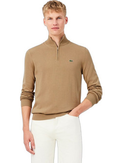 Lacoste Ανδρικό Πουλόβερ με Φερμουάρ Μπεζ 3AH1980-SIX