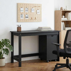vidaXL Σετ Γραφείο Υπολογιστή από Μασίφ Ξύλο 75x50x112cm 3438783