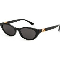 Fendi FE40224I 01A Γυναικεία Γυαλιά Ηλίου Οβάλ Κοκάλινα Μαύρα με Μαύρο Φακό