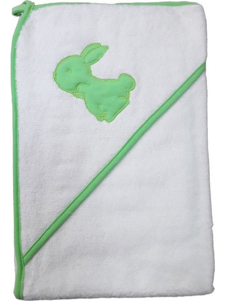 Beboulino Rabbit Βρεφικό Μπουρνούζι Κάπα Λευκό Lime 90x90cm