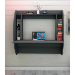 Stewe Home Γραφείο Τοίχου Ξύλινο με Βιβλιοθήκη 123x30x47cm 410502