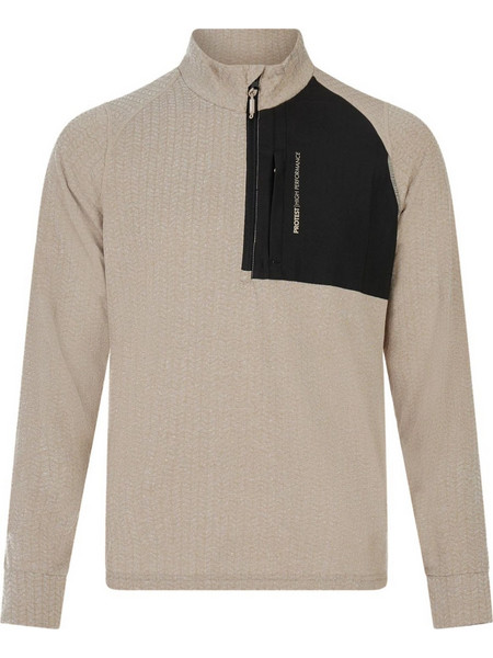 Protest PRTcatcher 1/4 Zip Active Ανδρικό Αθλητικό T-Shirt Μπεζ 12752000-567