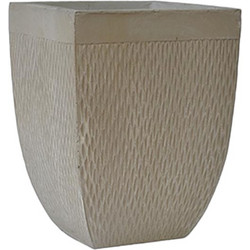 Mastershop Γλάστρα Τετράγωνη Fiberclay Μπεζ 22x22x29.5cm 00.03.34536