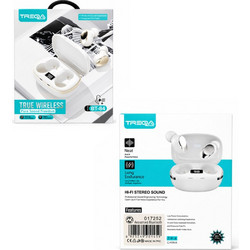 Treqa BT-84 Ακουστικά Bluetooth In Ear White