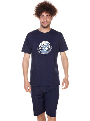 Comfort Καλοκαιρινές Ανδρικές Πιτζάμες Βαμβακερές Καρό με Κουμπιά Μαύρες 2626F8203