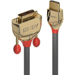 Lindy Καλώδιο HDMI Male to DVI-D Male 10m Black Gold 36198