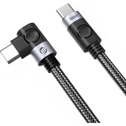 Orico C2C Braided Angle 90° USB-C to USB-C 100W 1m Black ORICO-C2CW-10-BK-BP