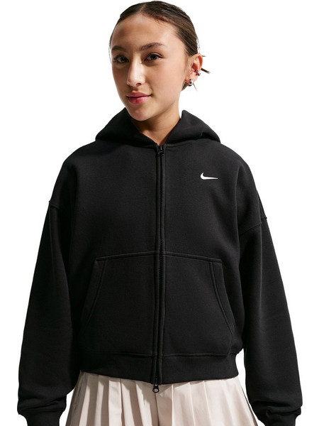 Nike Παιδική Ζακέτα Φούτερ με Κουκούλα και Φερμουάρ Μαύρη IM4904-010