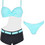 Gsecret Bikini Set Boxer Γαλάζιο Μαύρο SQ67888-38302