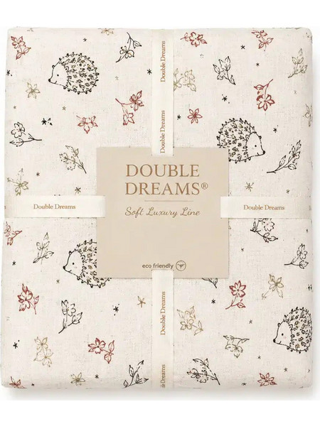 Double Dreams Βρεφικό Σεντόνι Κούνιας Βαμβακερό 105x155 Beige PikPok