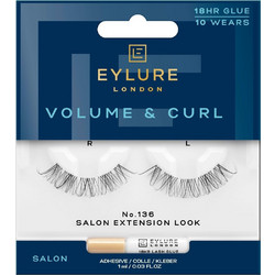 Eylure Volume & Curl 132 Βλεφαρίδες Ενιαίες Σετ με Κόλλα 2τμχ 619232011755