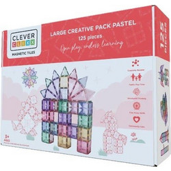 Cleverclixx Magnetic Tiles Large Creative Pack Pastel