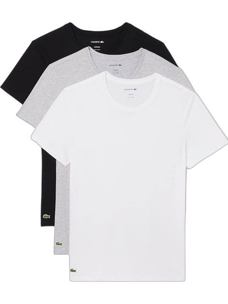 Lacoste Κοντομάνικα Ανδρικά Φανελάκια Βαμβακερά Σετ 3Pack TH9007-BXY