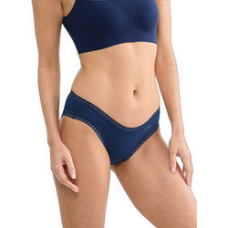 Sloggi Go Crush Mini Βαμβακερά Γυναικεία Slip με Δαντέλα Navy Μπλε 3Pack 10219682-M024