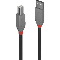 Lindy 36674 Καλώδιο USB-A Male 2.0 to USB-B Male 3m Black