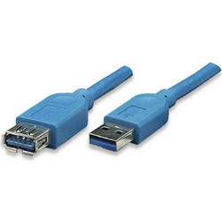 Techly ICOC-U3-AA-30-EX Καλώδιο USB-A Male 2.0 to USB-A Female 3m Blue