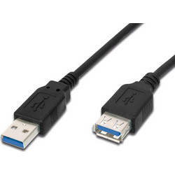 Digitus AK-300203-030-S Καλώδιο USB-A Male 3.0 to USB-A Female 3m Black