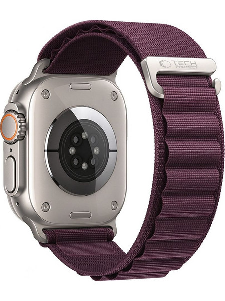 Tech-Protect Nylon Pro Λουράκι Υφασμάτινο Deep Burgundy (Apple Watch 42 / 44 / 45 / 49mm)