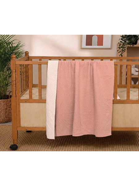 Liolios Home Nordic Dot Κουβέρτα Αγκαλιάς Πλεκτή 80x110 Ροζ