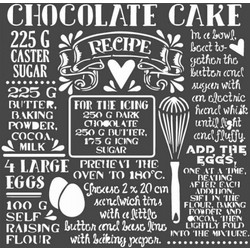 Stamperia Στένσιλ Σχέδια Chocolate Cake 18x18cm