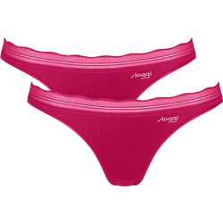 Sloggi Go Blush Γυναικεία Slip με Δαντέλα Φούξια 2Pack 10228608-00NW