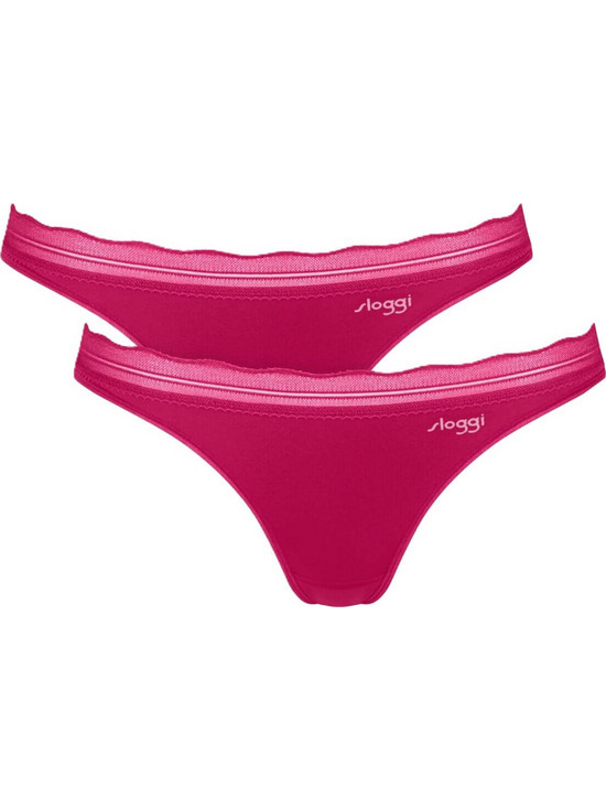 Sloggi Go Blush Γυναικεία Slip με Δαντέλα Φούξια 2Pack 10228608-00NW