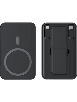 Sunix Wireless Magsafe Power Bank 10000mAh 22.5W με Ενσωματωμένα Καλώδια USB-C & Lightning Black 70040977