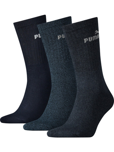 Puma Ανδρικές Κάλτσες Ψηλές Μαύρες Ανθρακί 3Pack 883296