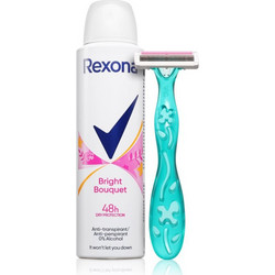 Rexona Bright Bouquet Compressed Deodorant Spray 150ml + Razor