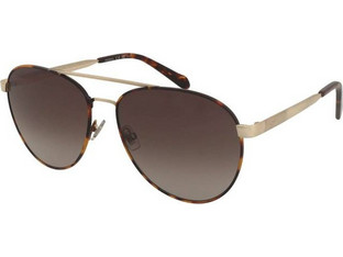 Fossil FOS2172/G/S 2IK/HA Ανδρικά Γυαλιά Ηλίου Aviator Μεταλλικά Χρυσά με Καφέ Φακό