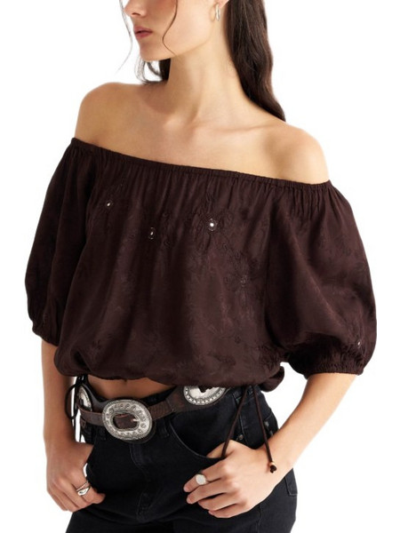 Attrattivo Γυναικείο Καλοκαιρινό Crop Top Σοκολατί 9923877