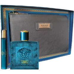 Versace Eros Parfum 100ml + 10ml + Black Toiletry Bag