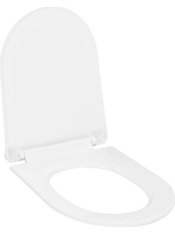 vidaXL Καπάκι Λεκάνης D-Shape Πλαστικό Soft Close Λευκό 145017
