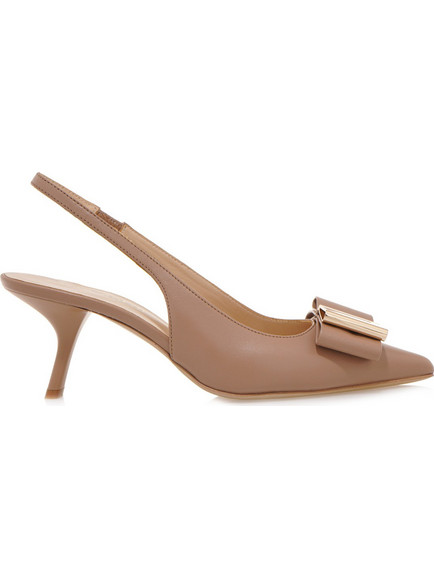 Sofia Baldi Γόβες Slingback Δερμάτινες με Τακούνι Στιλέτο Μπεζ 41410