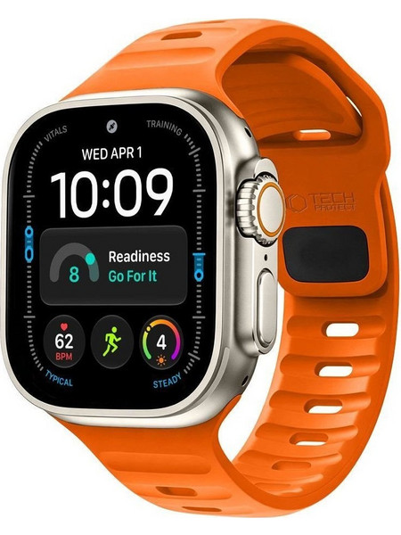 Tech-Protect Silicone Λουράκι Σιλικόνης Orange (Apple Watch 44 / 45 / 46 / 49mm)