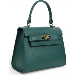 Passaggio Leather Γυναικεία Τσάντα Χειρός Δερμάτινη Κυπαρισσί 5726-KR-32