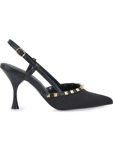 Alessandra Bruni Γόβες Slingback με Λεπτό Ψηλό Τακούνι Μαύρες X47008755-71H
