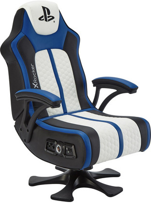 X Rocker Legend 2.1 Καρέκλα Gaming Δερματίνης Μαύρη Μπλε Λευκή AD-448H53