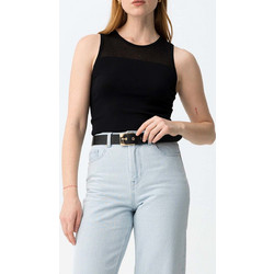 Tiffosi Rhaenura Γυναικείο Καλοκαιρινό Crop Top Μαύρο 10065342-000