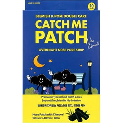 Catch Me Patch Overnight Pore Strip Charcoal Επιθέματα Μύτης για Σπυράκια με Άνθρακα 10τμχ