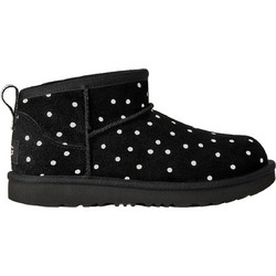 UGG Ultra Mini Παιδικά Μποτάκια Μαύρα Suede με Γούνα 1180422K-BLK