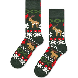 Happy Socks Βαμβακερές Γυναικείες Κάλτσες Κυπαρισσί Ταμπά με Σχέδια P006146-1000