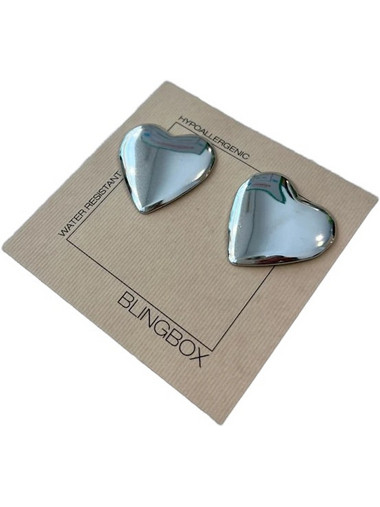 Blingbox Heart Me Γυναικεία Σκουλαρίκια Κρεμαστά από Ατσάλι Ασημί