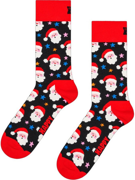 Happy Socks Santa & Star Χριστουγεννιάτικες Ανδρικές Κάλτσες Ψηλές Κόκκινες P006279