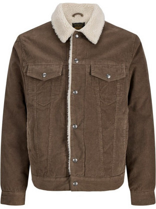 Jack & Jones Ανδρικό Μπουφάν Χειμωνιάτικο Κοτλέ Καφέ 12304485