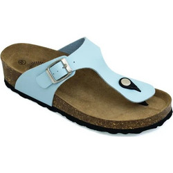 Level Anatomic Δερμάτινες Γυναικείες Σαγιονάρες Platforms Ανατομικές Γαλάζιες 1082
