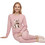 PNN Nightwear Yorkshire Terrier Σετ Γυναικείες Πιτζάμες Χειμωνιάτικες Βαμβακερές Ροζ 1271-1604-1